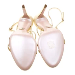 Versace Metallic Gold Leather Crystal Studded Medusa Strappy Sandals Size 41 For Women -Versace Official Website luxury women versace new shoes p208056 001