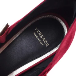 Versace Red Suede Medusa Strap Pointed Toe Pumps Size 40 For Women 14 Versace Red Suede Medusa Strap Pointed Toe Pumps Size 40 For Women -Versace Official Website luxury women versace new shoes p242863 008