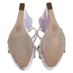 Versace Lilac Mesh And Suede Studded Trim Wedge Platform Sandals Size 40 For Women -Versace Official Website luxury women versace new shoes p265133 001