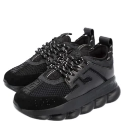 Versace Black Chain Reaction Women's Sneakers Size EU 39.5 For Women -Versace Official Website luxury women versace new shoes p382667 004