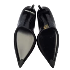 Versace Black Leather Medusa Pointed Toe Pumps Size 37 For Women -Versace Official Website luxury women versace new shoes p447093 006