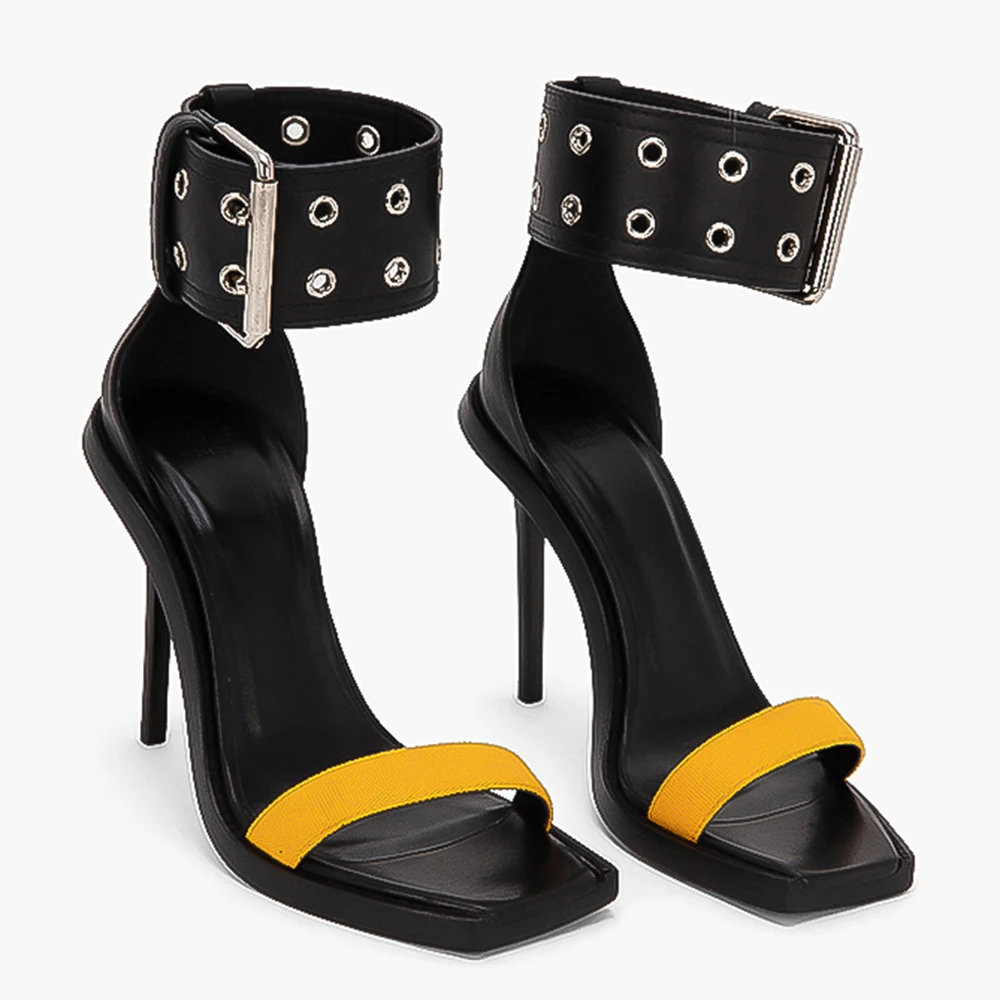 Versace Black Mesh/Leather Versus Sandals Size EU 39 For Women 2 Versace Black Mesh/Leather Versus Sandals Size EU 39 For Women - Image 2