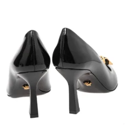 Versace Black Patent Leather Medusa Decollete Pointed Toe Pumps Size 37.5 For Women -Versace Official Website luxury women versace new shoes p533411 002
