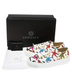 Versace Multicolor Canvas Starfish Print Low Top Sneakers Size 40 For Women -Versace Official Website luxury women versace new shoes p537297 009