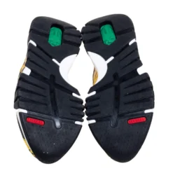 Versace Yellow Leather Squalo Barocco Print Lace Up Sneakers Size 44 For Men -Versace Official Website luxury women versace new shoes p603331 007