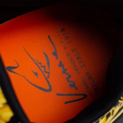 Versace Yellow Leather Squalo Barocco Print Lace Up Sneakers Size 44 For Men -Versace Official Website luxury women versace new shoes p603331 009