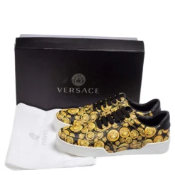 Versace Yellow/Black Leather Medusa Amplified Ilus Sneakers Size 40.5 For Women 15 Versace Yellow/Black Leather Medusa Amplified Ilus Sneakers Size 40.5 For Women -Versace Official Website luxury women versace new shoes p607881 001