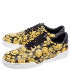 Versace Yellow/Black Leather Medusa Amplified Ilus Sneakers Size 40.5 For Women 11 Versace Yellow/Black Leather Medusa Amplified Ilus Sneakers Size 40.5 For Women -Versace Official Website luxury women versace new shoes p607881 003