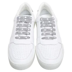 Versace White Leather Ilus Trainers Sneakers Size 41 For Women -Versace Official Website luxury women versace new shoes p608303 008