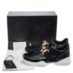Versace Black Leather Medusa Strap Sneakers Size 39 For Women 17 Versace Black Leather Medusa Strap Sneakers Size 39 For Women -Versace Official Website luxury women versace new shoes p609481 010