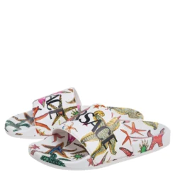 Versace Multicolor Leather Flat Sandals Size 37 For Women -Versace Official Website luxury women versace new shoes p618668 001