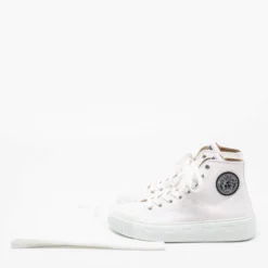 Versace White Canvas Greca Medusa Logo Patch High Top Sneakers Size 39 For Women -Versace Official Website luxury women versace new shoes p688517 008