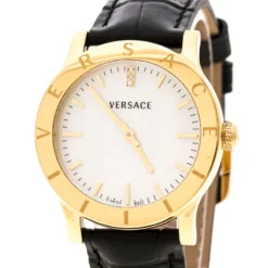 Versace White Mother Of Pearl Gold Plated Steel VQA Women's Wristwatch 33 Mm For Women -Versace Official Website luxury women versace new watches p162530 002