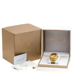Versace Black Gold Plated Stainless Steel Dylos Icon VQU05 0015 Women's Wristwatch 38 Mm For Women -Versace Official Website luxury women versace new watches p266839 002
