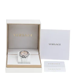 Versace Salmon Stainless Steel Leather Khai VQE010015 Women's Wristwatch 36 Mm For Women -Versace Official Website luxury women versace new watches p290877 008