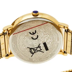Versace Black Medusa Gold Tone Stainless Steel V-Circle VE8102119 Women's Wristwatch 38 Mm For Women -Versace Official Website luxury women versace new watches p410896 003
