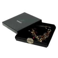 Versace Multicolor Crystal Gold Tone Necklace For Women -Versace Official Website luxury women versace used accessories p102540 0005