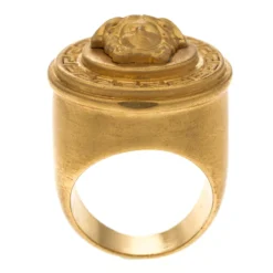 Versace Icon Medusa Gold Tone Ring Size 52 For Women -Versace Official Website luxury women versace used accessories p117517 003