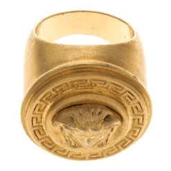 Versace Icon Medusa Gold Tone Ring Size 52 For Women -Versace Official Website luxury women versace used accessories p117517 004