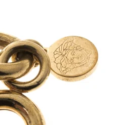 Versace Medusa Transparent Crystal Gold Tone Link Bracelet For Women -Versace Official Website luxury women versace used accessories p118955 0004