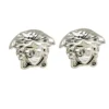 Versace Medusa Head Silver Tone Stud Earrings For Women