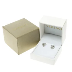 Versace Medusa Head Silver Tone Stud Earrings For Women -Versace Official Website luxury women versace used accessories p124492 006