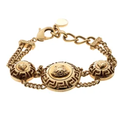 Versace Medusa Gold Tone Chain Link Bracelet For Women -Versace Official Website luxury women versace used accessories p142760 0003