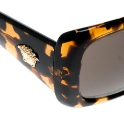 Versace Havana Brown Tortoise Shell/ Black MOD 4247 Oversized Square Sunglasses For Women -Versace Official Website luxury women versace used accessories p161724 004
