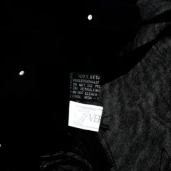 Versace Black Crystal Embellished Silk Georgette Tasseled Edge Scarf For Women -Versace Official Website luxury women versace used accessories p162008 004