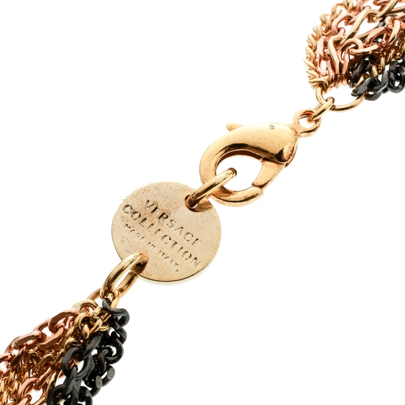 Versace Three Tone Metal Multi Chain Belt / Necklace For Women 4 Versace Three Tone Metal Multi Chain Belt / Necklace For Women - Image 4