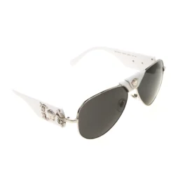 Versace White/Black 2150-Q Aviator Sunglasses For Women