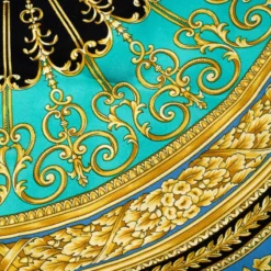 Versace Blue Medusa Baroque Printed Silk Square Scarf For Women -Versace Official Website luxury women versace used accessories p195288 005