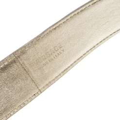 Versace Metallic Gold Leather Medusa Belt 95CM For Women -Versace Official Website luxury women versace used accessories p196612 002