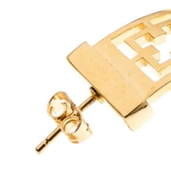 Versace Open Work Gold Tone Hoop Earrings For Women -Versace Official Website luxury women versace used accessories p203973 012