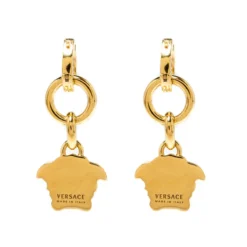 Versace Medusa Gold Tone Dangle Earrings For Women -Versace Official Website luxury women versace used accessories p218688 001