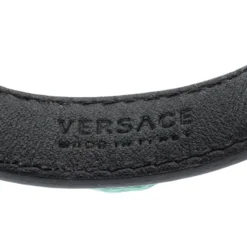 Versace Medusa Black Leather Gold Tone Bracelet For Women -Versace Official Website luxury women versace used accessories p219245 005