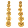 Versace Gold Plated Medusa Coin Drop Earrings For Women