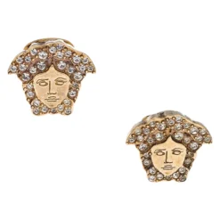 Versace Medusa Crystal Studded Gold Tone Clip-on Stud Earrings For Women 8 Versace Medusa Crystal Studded Gold Tone Clip-on Stud Earrings For Women -Versace Official Website luxury women versace used accessories p246241 001