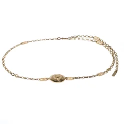 Versace Medusa Medallion Gold Tone Chain Link Belt For Women