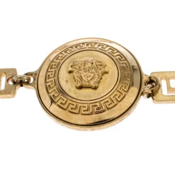 Versace Medusa Medallion Gold Tone Chain Link Belt For Women -Versace Official Website luxury women versace used accessories p264750 005