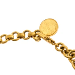 Versace Yellow Gold Tone Crystal Medusa Charm Necklace For Women -Versace Official Website luxury women versace used accessories p273008 005