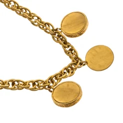 Versace Yellow Gold Tone Crystal Medusa Charm Necklace For Women -Versace Official Website luxury women versace used accessories p273008 006