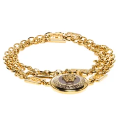 Versace Yellow Gold Tone Medusa Charm Chain Link Belt For Women -Versace Official Website luxury women versace used accessories p273038 005