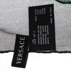 Versace Black & Purple Floral Print Silk Stole For Women -Versace Official Website luxury women versace used accessories p292666 003