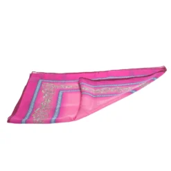 Versace Fuschia Pink Printed Silk Stole For Women -Versace Official Website luxury women versace used accessories p292668 003