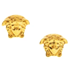 Versace Medusa Gold Tone Stud Earrings For Women -Versace Official Website luxury women versace used accessories p295249 001