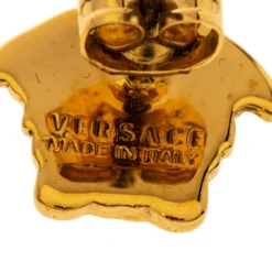 Versace Medusa Gold Tone Stud Earrings For Women -Versace Official Website luxury women versace used accessories p295249 005