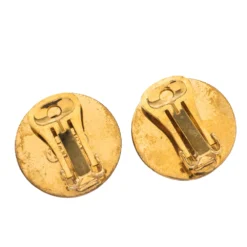 Versace Medusa Gold Tone Round Clip-on Stud Earrings For Women -Versace Official Website luxury women versace used accessories p299616 005