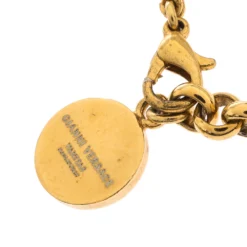 Versace Medusa Enamel Gold Tone Round Charm Chain Bracelet For Women -Versace Official Website luxury women versace used accessories p299738 005
