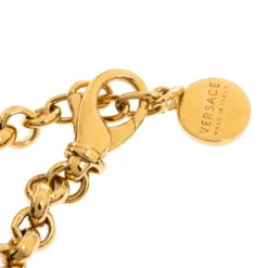 Versace Crystal Medusa Medallion Greca Gold Tone Chain Bracelet For Women -Versace Official Website luxury women versace used accessories p301491 006